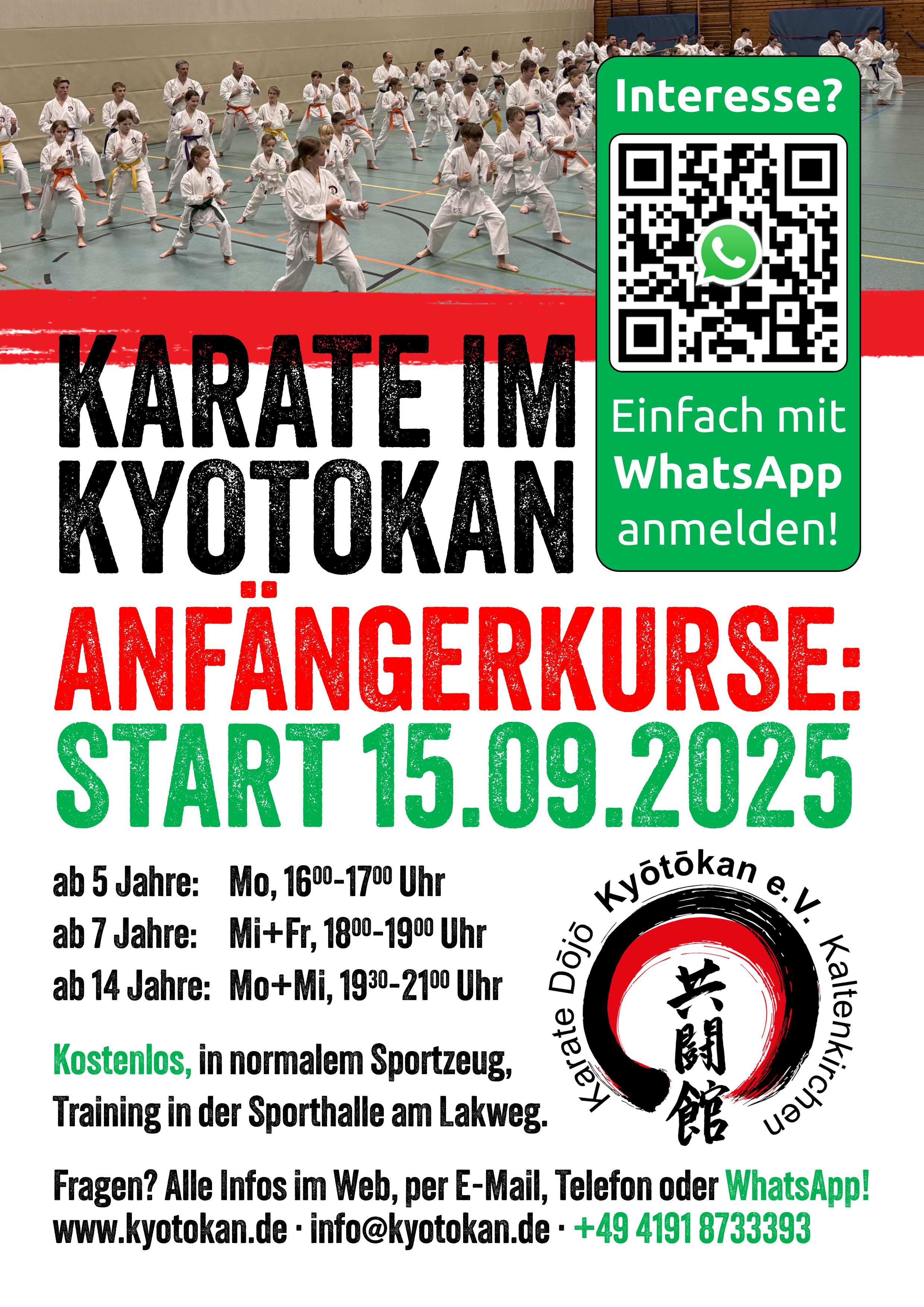 Neue Anfängerkurse ab 15.09.2025 - Alle Altersklassen
